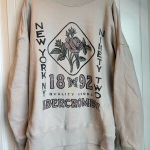 Abercrombie Kids Cream Graphic Sweatshirt